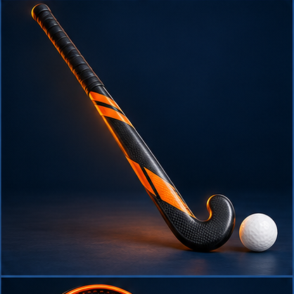 Professional field hockey stick and ball